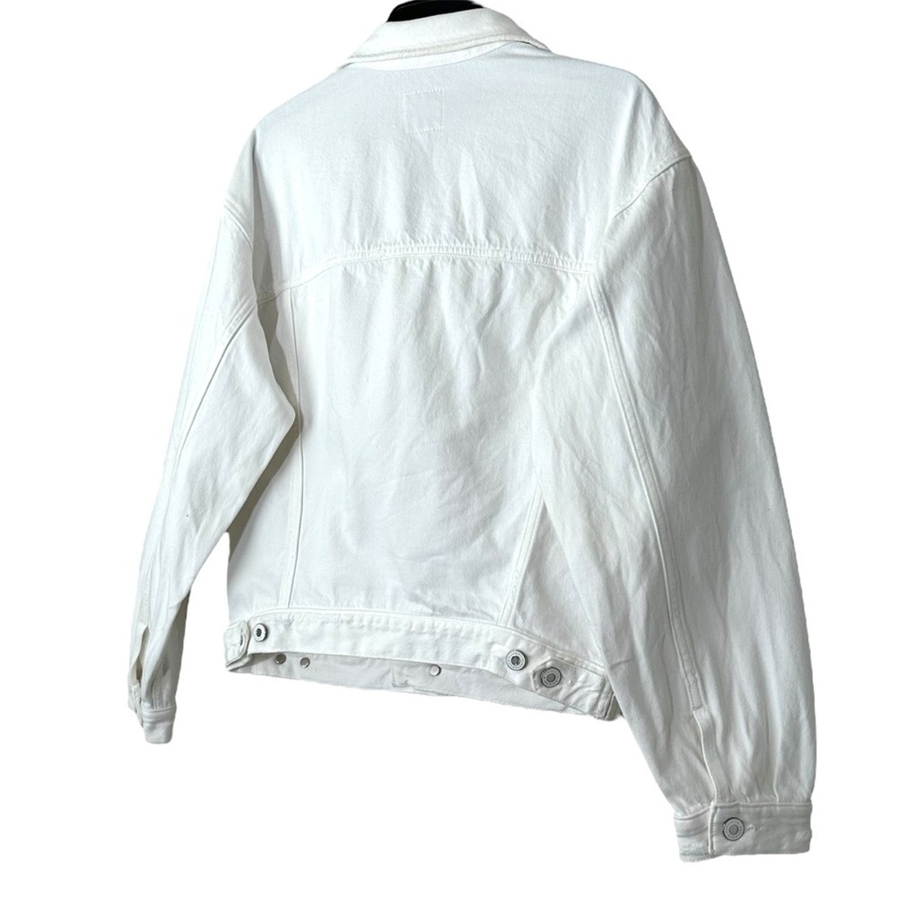 Anthropologie Favorite Daughter White Otto Boyfriend Jacket Rigid Denim size XS - Picture 15 of 16